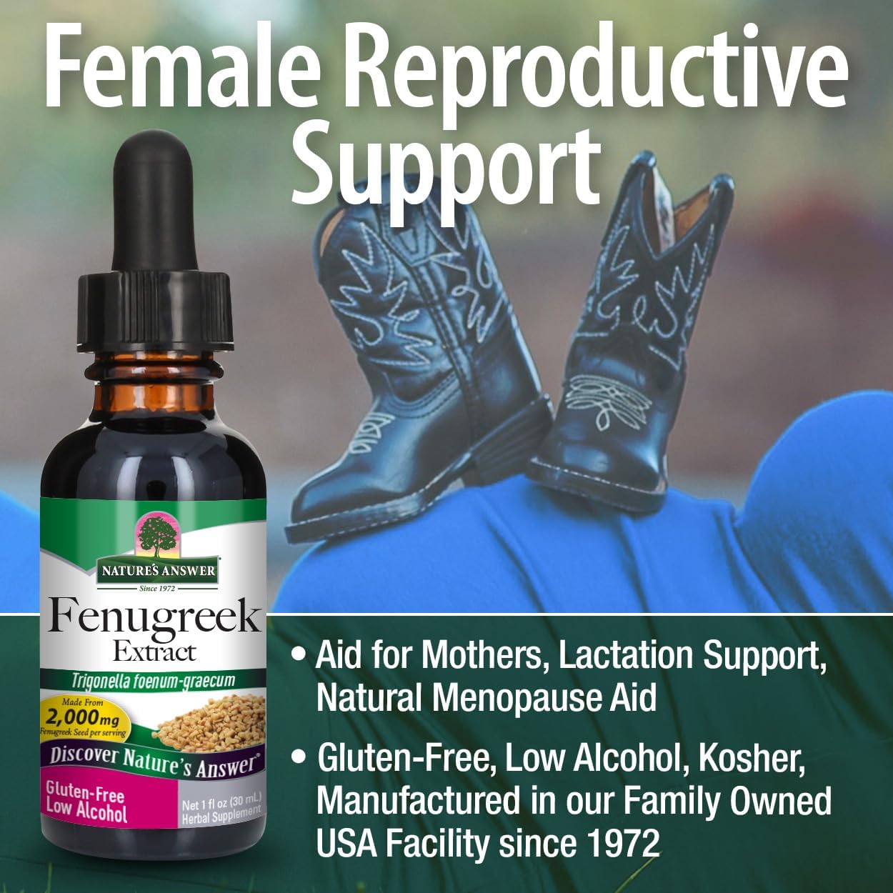 Nature's Answer Extracto de Semilla de Fenogreco con Alcohol Orgánico - 1 Onza Líquida
