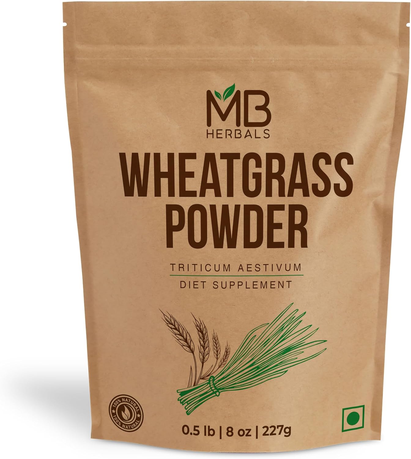 Polvo de Wheatgrass (Hierba de Trigo) 227g - MB Herbals