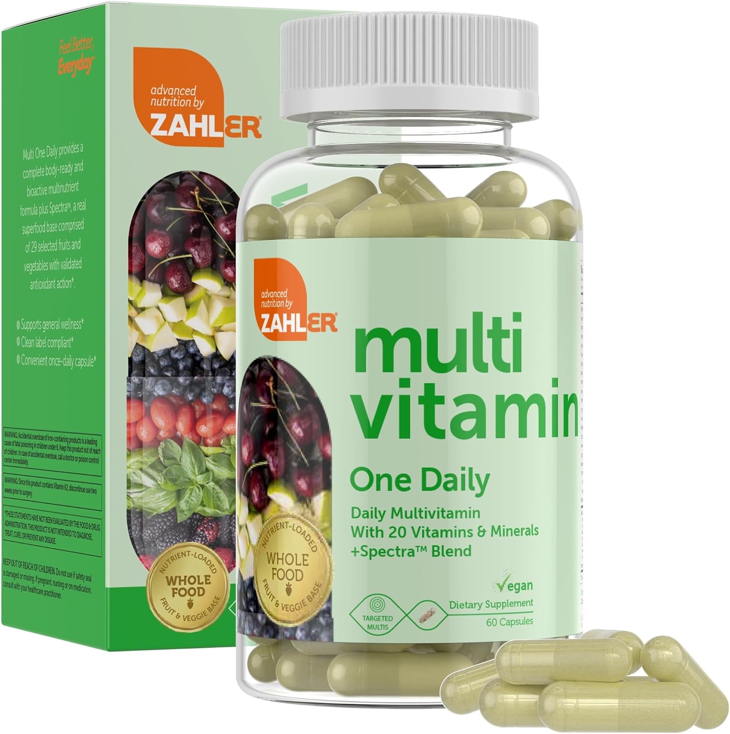 Zahler Multivitamínico Vegano Diario - 60 Cápsulas - Para Hombres y Mujeres