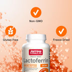 Jarrow Formulas Lactoferrina 250 mg - 30 Cápsulas - Apoyo Inmunitario y Absorción de Hierro