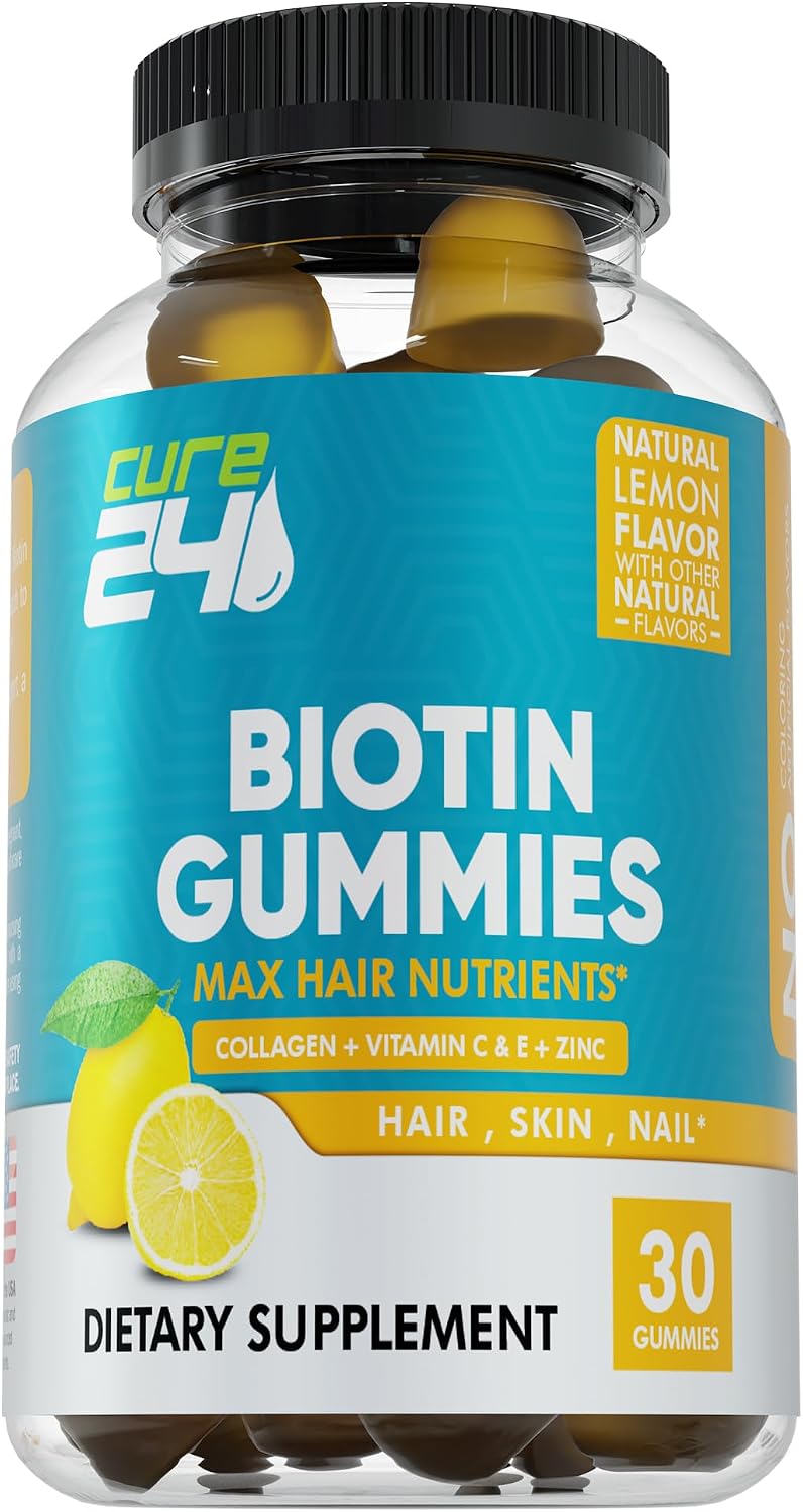 Cure24 - Gominolas de Biotina con Vitamina C, E, Colágeno y Zinc - 60 Gominolas