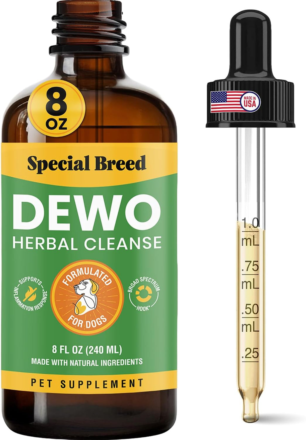 Defensa Intestinal Natural para Perros - Suplemento Herbal con Ajenjo y Nogal Negro, 118 ml (4 oz)