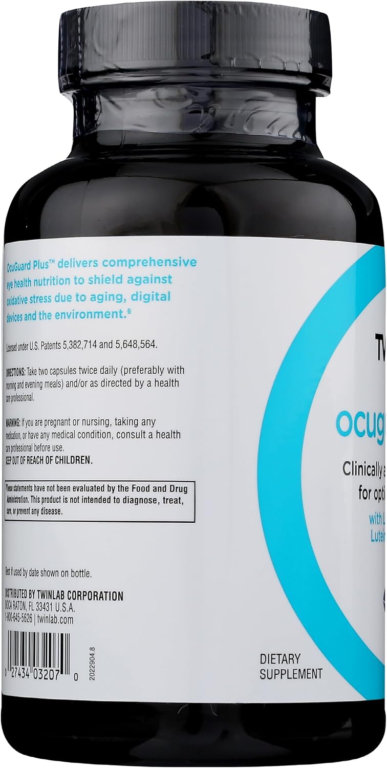 Twinlab Ocuguard Plus - Suplemento Ocular con Zinc, Vitaminas A, C y D - 120 Cápsulas Vegetales