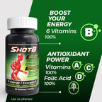 Shot B Multivitamin Complex B-Energy - Complejo B con A, C, D, E y Ácido Fólico, 60 Comprimidos