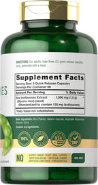 Isoflavonas de Soja Carlyle para Mujeres y Hombres | 200 Cápsulas | Suplemento Extracto No-GMO Sin Gluten