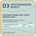 Taxifolina (Dihidroquercetina) + Vitamina D3 – 530 mg, 60 Cápsulas Veganas – Antioxidante y Salud Ósea