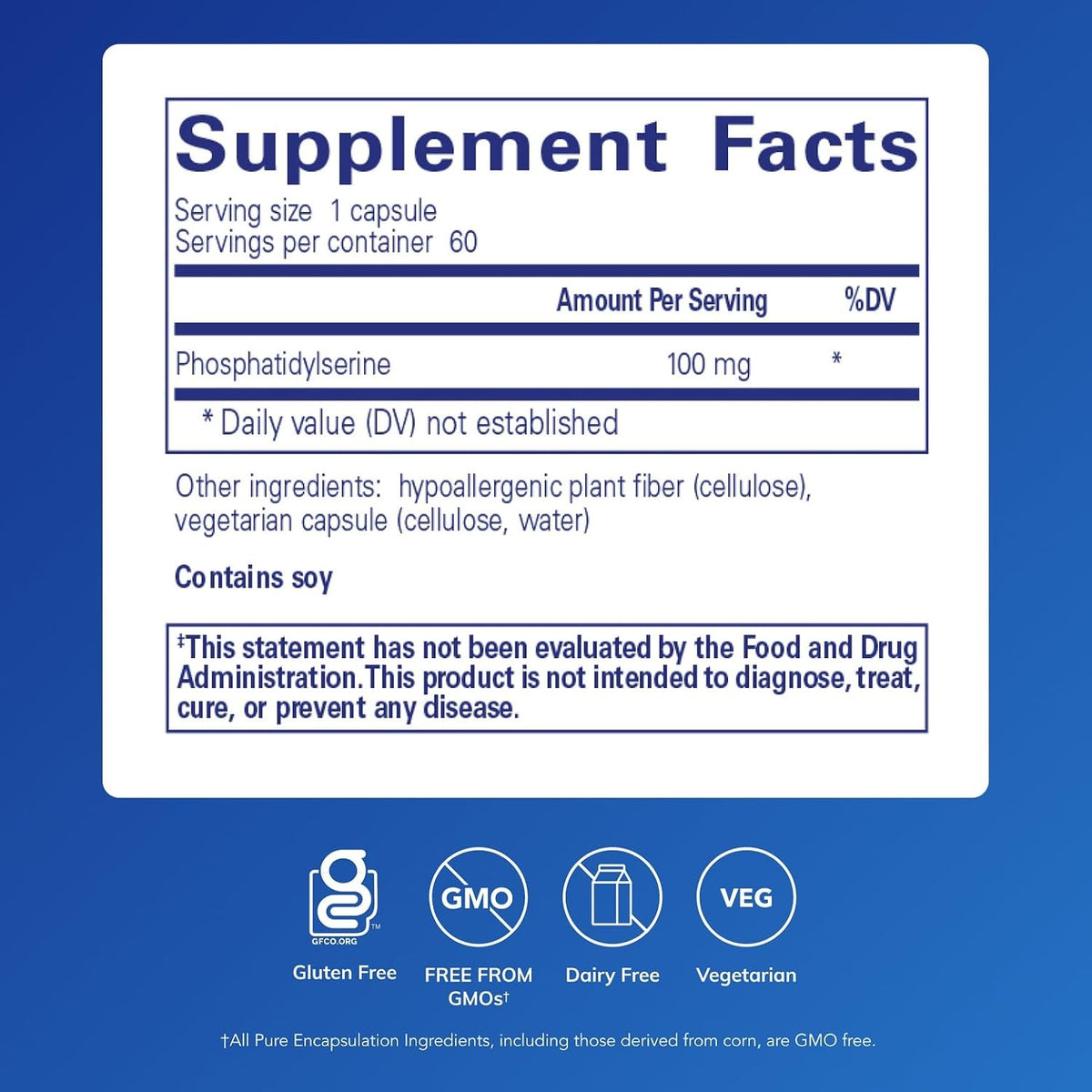PS 100 - Fosfatidilserina - 60 Cápsulas - Pure Encapsulations – Image 2