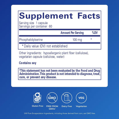 PS 100 - Fosfatidilserina - 60 Cápsulas - Pure Encapsulations – Image 2
