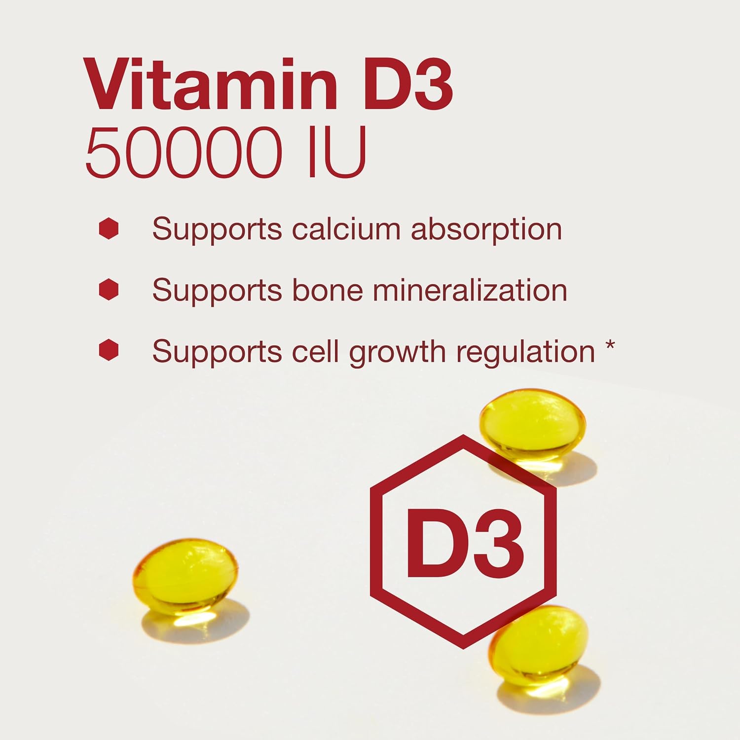 Protocol Vitamina D3 50000 UI - Apoyo Inmunitario, Huesos y Dientes - 50 Cápsulas Blandas