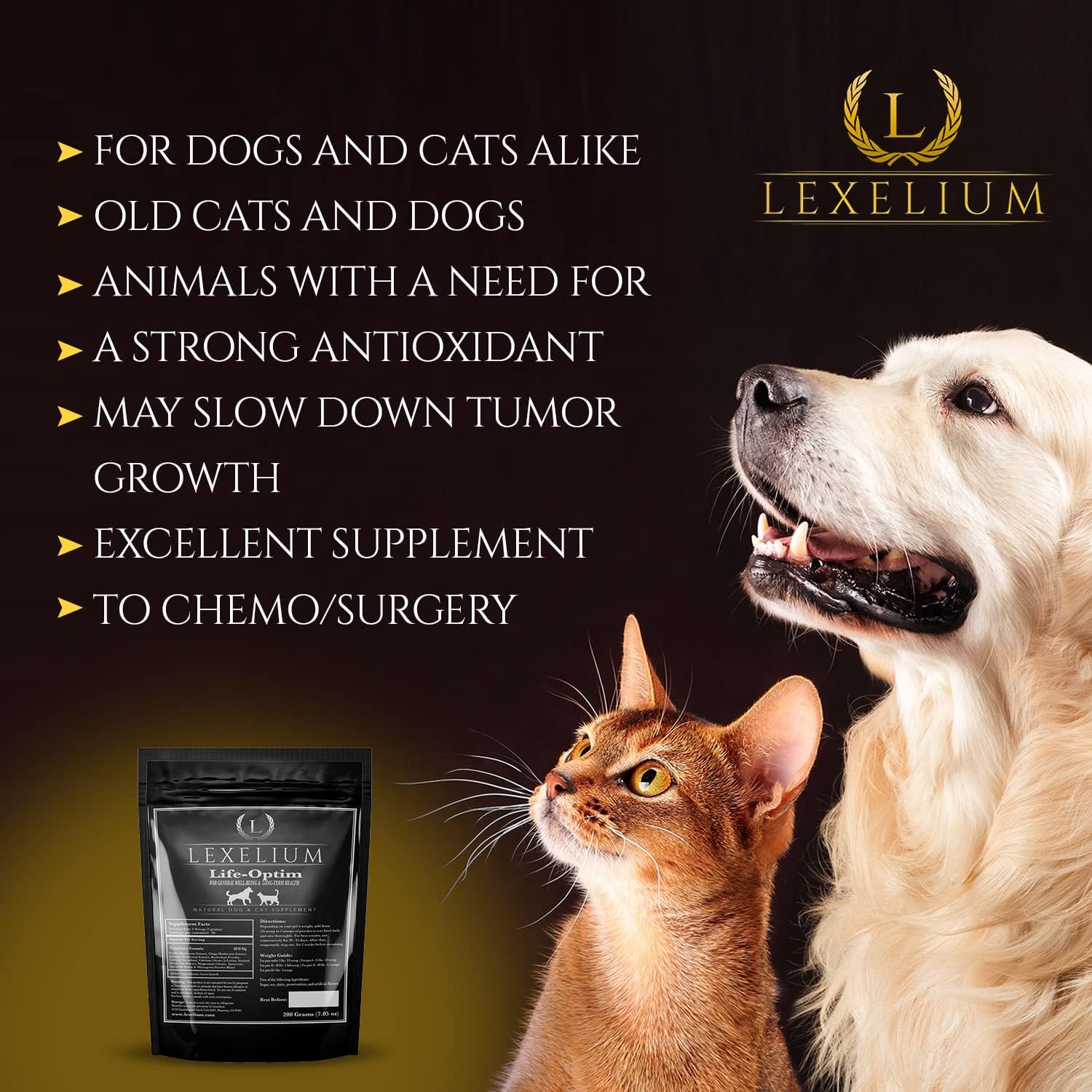 Life-Optim Apoyo Terminal para Perros y Gatos – 100% Natural – 200g