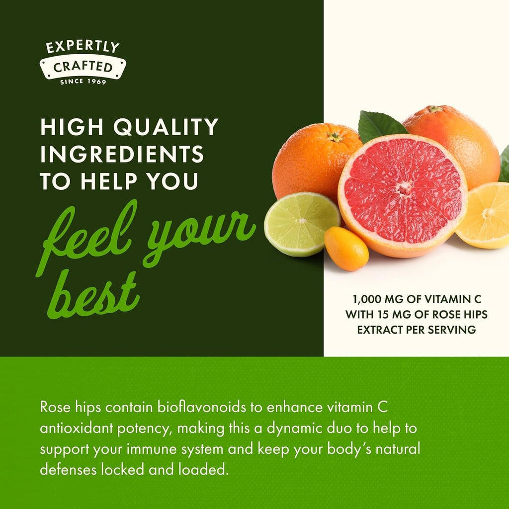 Swanson Vitamina C con Escaramujo - Complemento Alimenticio 1000 mg - 2 Pack (180 Cápsulas)