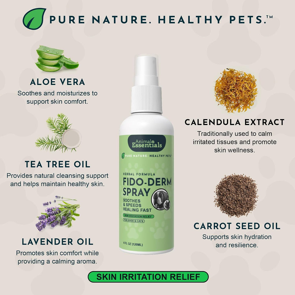 Fido-Derm Spray Herbal para la Piel – Alivio del Picor y Puntos Calientes – 118 ml