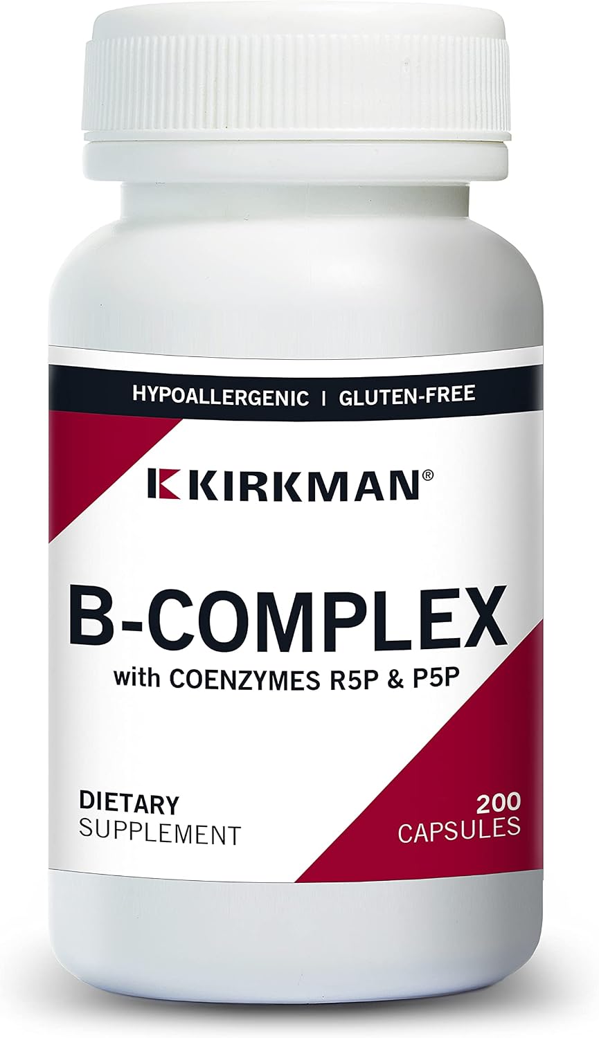 Kirkman B-Complex with CoEnzymes R5P & P5P - Hypoallergenic - 200 Vegetarian Capsules – Image 1