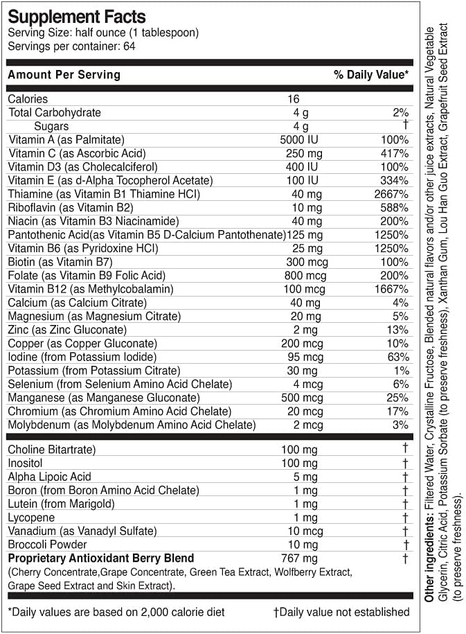 Life Solutions Super Multivitamins and Minerals - Líquido de Alta Potencia - 946 ml