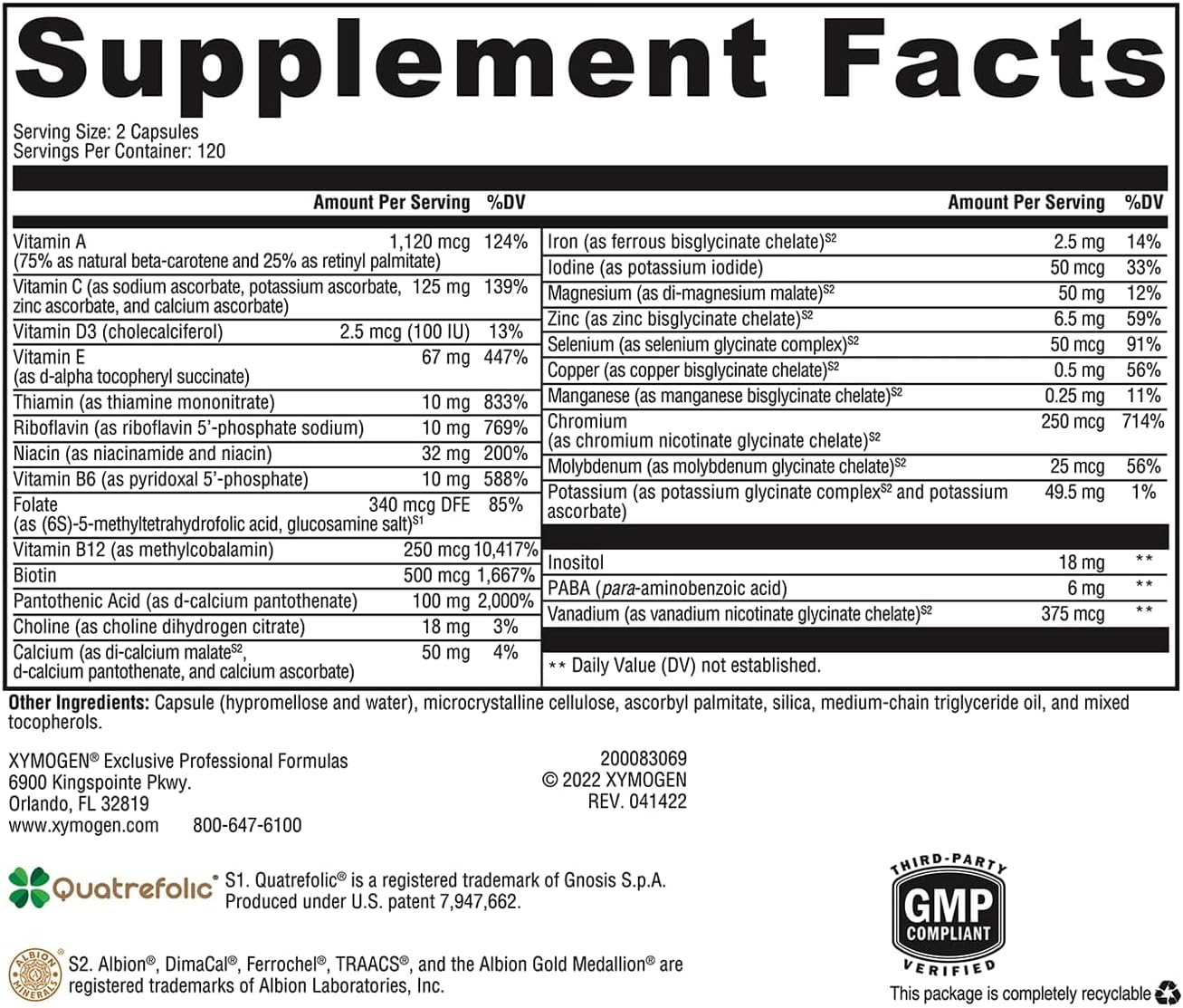 XYMOGEN ActivNutrients - Fórmula Multivitamínica y Multimineral - Apoyo al Bienestar, Inmunidad y Energía - Vitaminas B Activas y Minerales Quelados - Vegetariano, No GMO y Sin Gluten - 240 Comprimidos