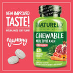 NATURELO Multivitamínico Masticable para Niños con Mezcla de Frutas Orgánicas - 60 Comprimidos