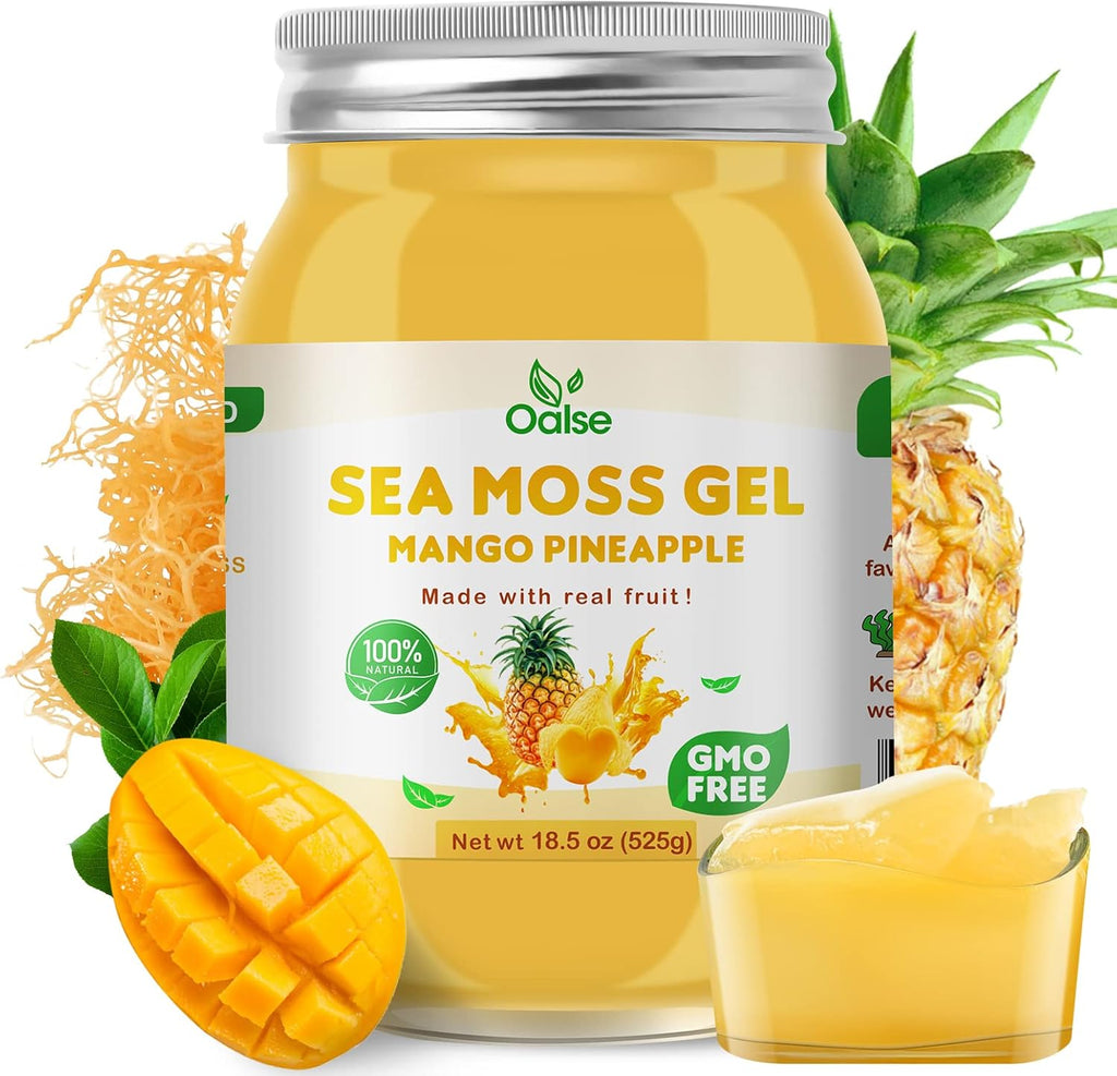 OALSE Gel de Musgo Marino Sabor Mango y Piña - 525 g - Suplemento Natural con 102 Minerales