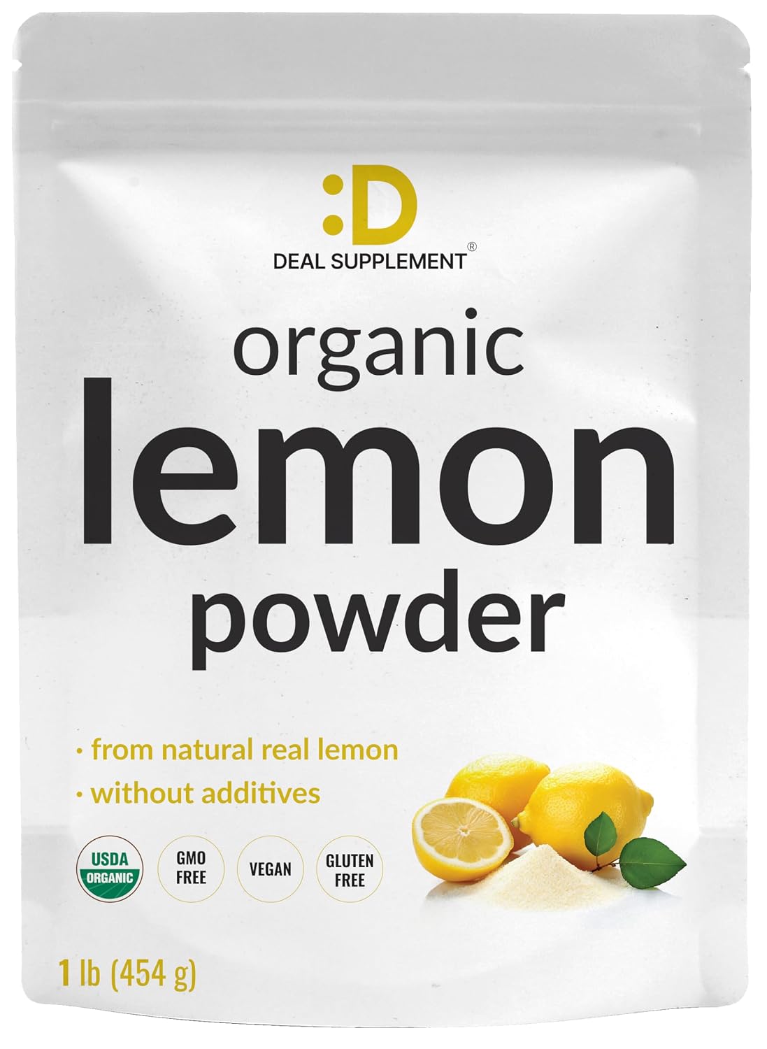 Polvo de Limón Orgánico, 454g – Liofilizado – Rico en Vitamina C – Sabor a Zumo de Limón Natural – Sin OMG, Sin Rellenos, Sin Azúcar