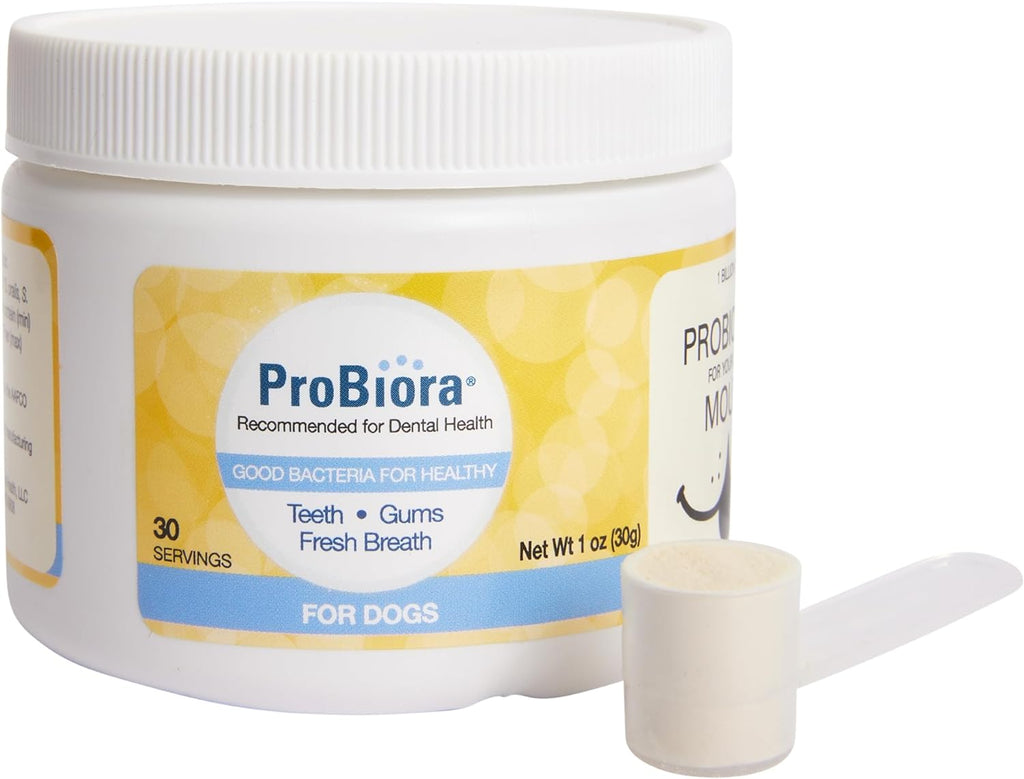 ProBioraPet Oral Probiotics for Pets | Supports Teeth and Gum Health | Freshens Breath | Whitens Teeth | 30-Day Supply (30g)