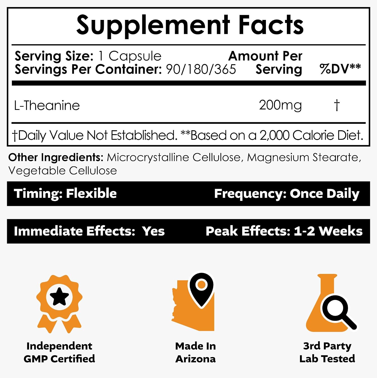 Nootropics Depot L-Teanina 200mg Cápsulas (90 unidades)