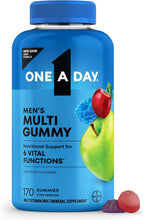 One A Day Men's Multivitamins Gummies – Multivitamínico para hombres con vitamina D, zinc, ácido fólico, gomitas masticables, 170 unidades