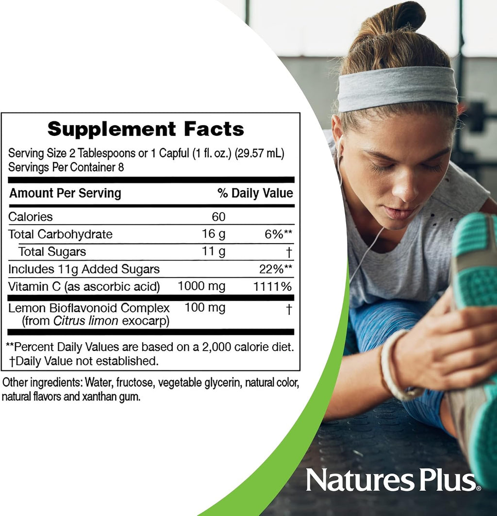 NaturesPlus Vitamin C Liquid 1000 mg with Lemon Bioflavonoids - 237 ml