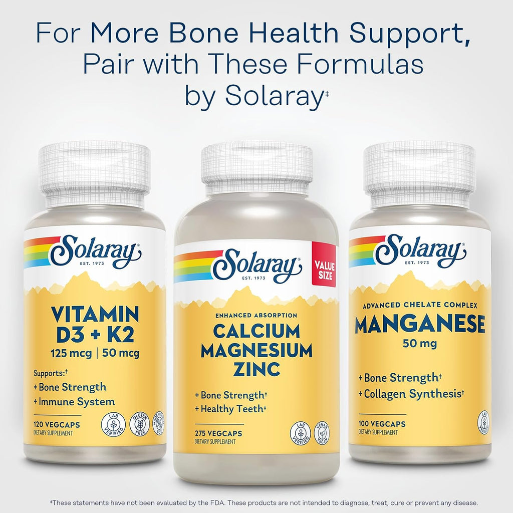 Solaray Manganese 50 mg – 100 Vegan Capsules – Mineral Supplement for Bone Health