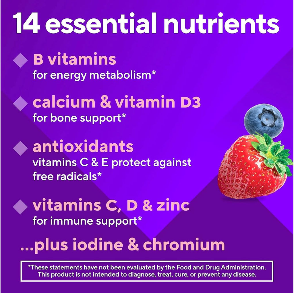 Vitafusion Multivitamínico Completo para Mujer en Gomitas, Bayas Mixtas - 150 unidades (Paquete de 3)