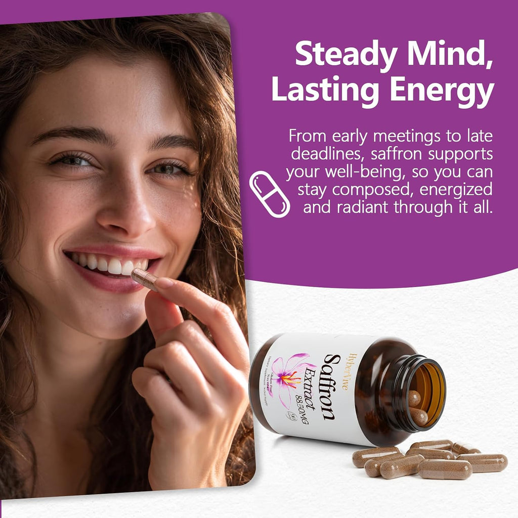 HyberVive Saffron Extract 88.5 mg - 90 Cápsulas Veganas