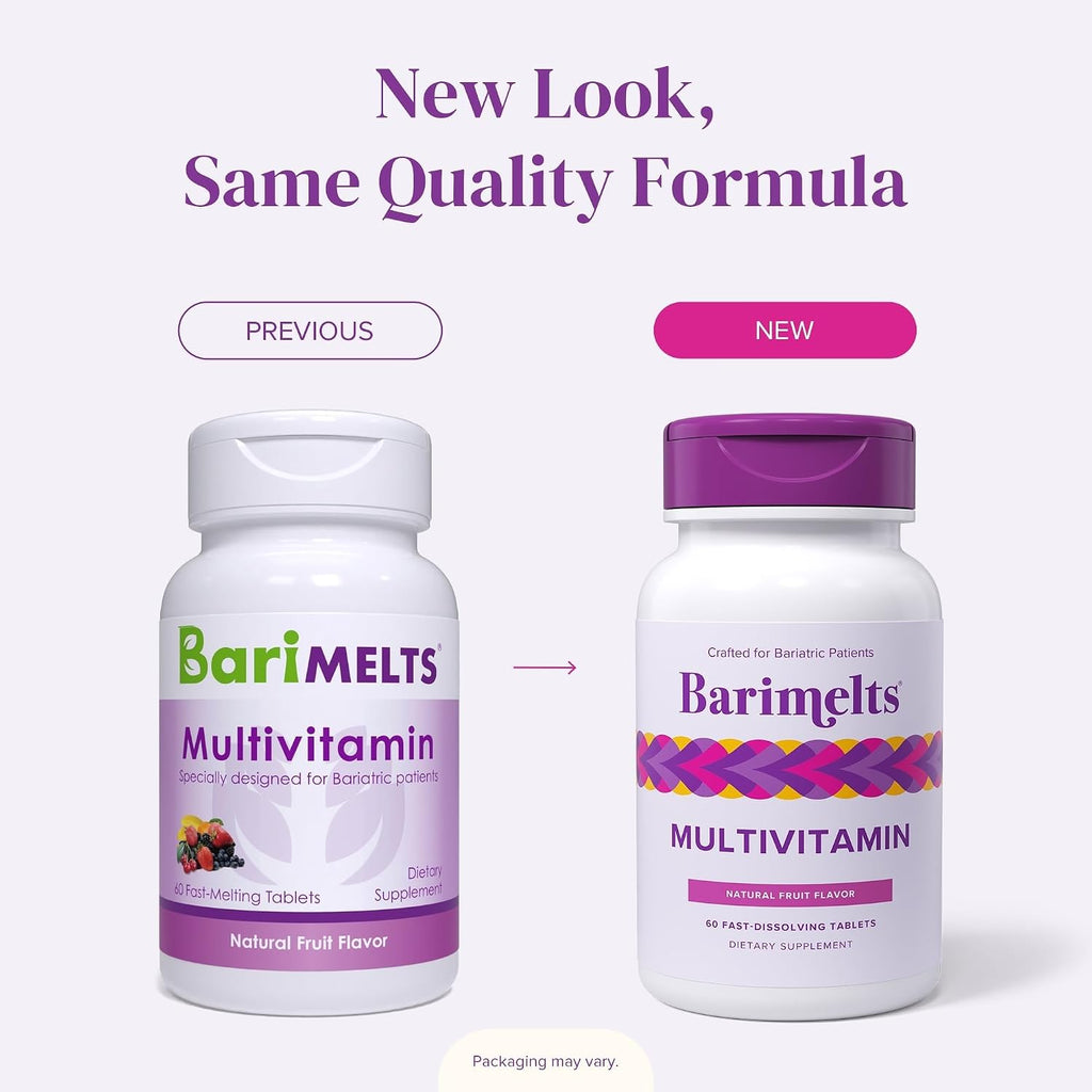 BariMelts Multivitamin - Multivitamínico Bariátrico para Mujeres - 60 Comprimidos de Rápida Disolución (1 Mes de Suministro), Sabor Fruta Natural