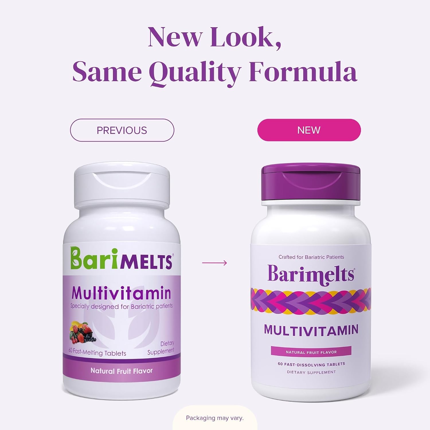 BariMelts Multivitamin - Multivitamínico Bariátrico para Mujeres - 60 Comprimidos de Rápida Disolución (1 Mes de Suministro), Sabor Fruta Natural