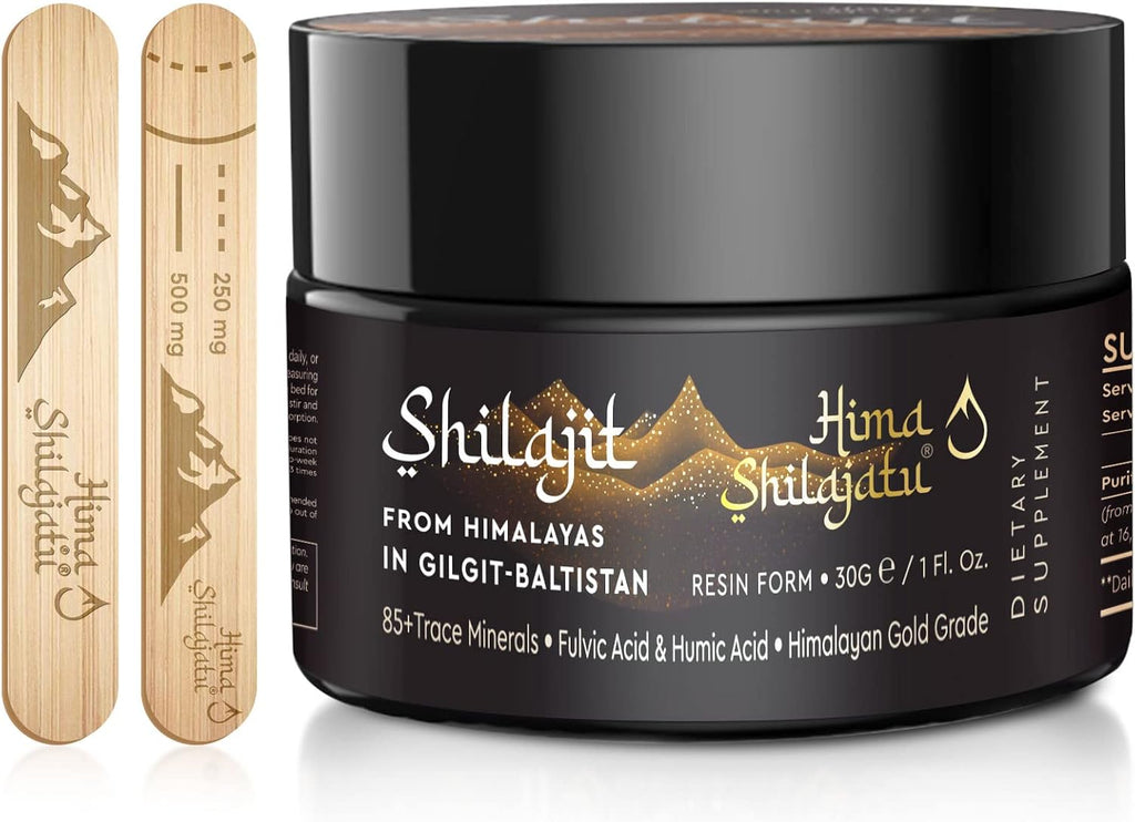 Resina de Shilajit Orgánica del Himalaya - Grado Oro 100% Pura con Ácido Fúlvico y 85+ Minerales Traza - Pack de 3 (6 Meses de Suministro)