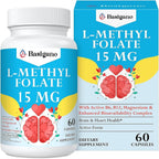 L-Metilfolato 15mg (5-MTHF) - Ácido Fólico Activo Enriquecido con Vitaminas B6 y B12 - 60 Cápsulas Vegetales - No GMO, Sin Gluten