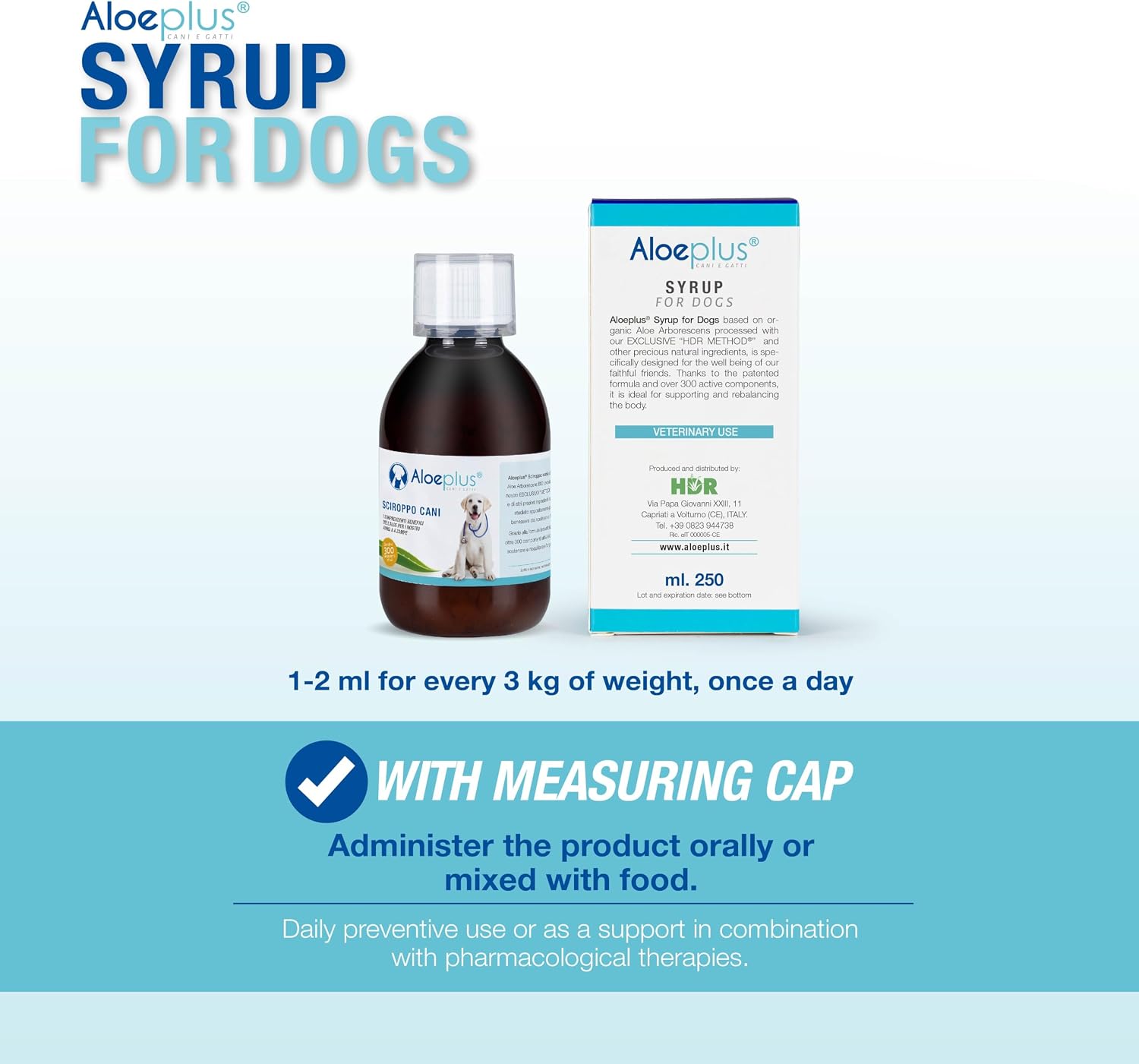 Aloeplus Jarabe para Perros 150ml - Complemento Energético y Detoxificante con Aloe Arborescens Orgánico