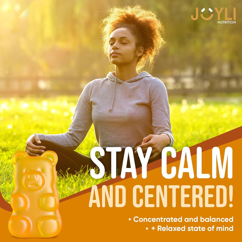 Joyli L-Tirosina Gominolas 1000 mg - Complemento de L-Tirosina para Calma y Concentración - 500 mg por Gominola - Vegano, Sin Gluten
