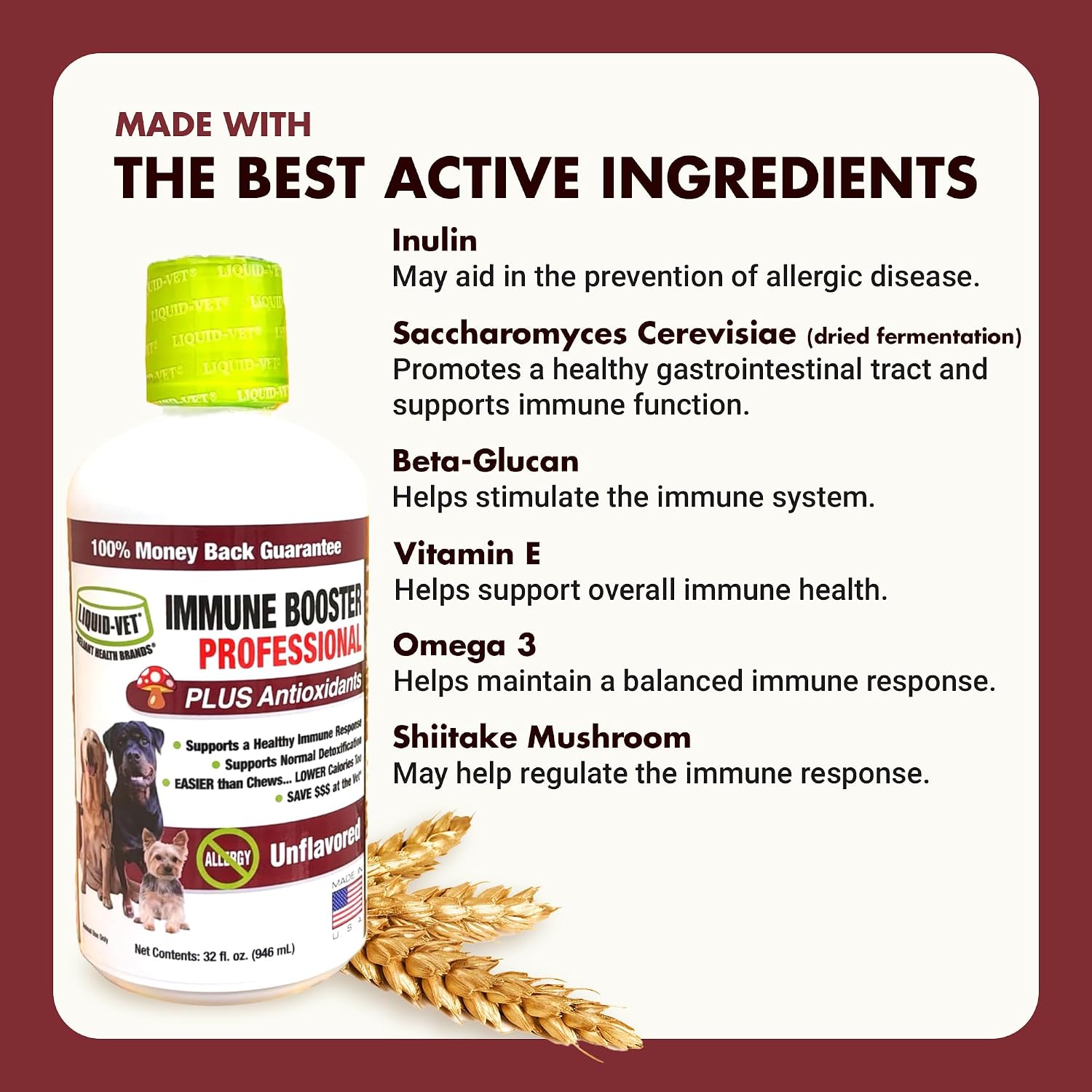 Liquid-Vet Apoyo Inmunológico para Perros – Protección Antioxidante y Salud Intestinal
