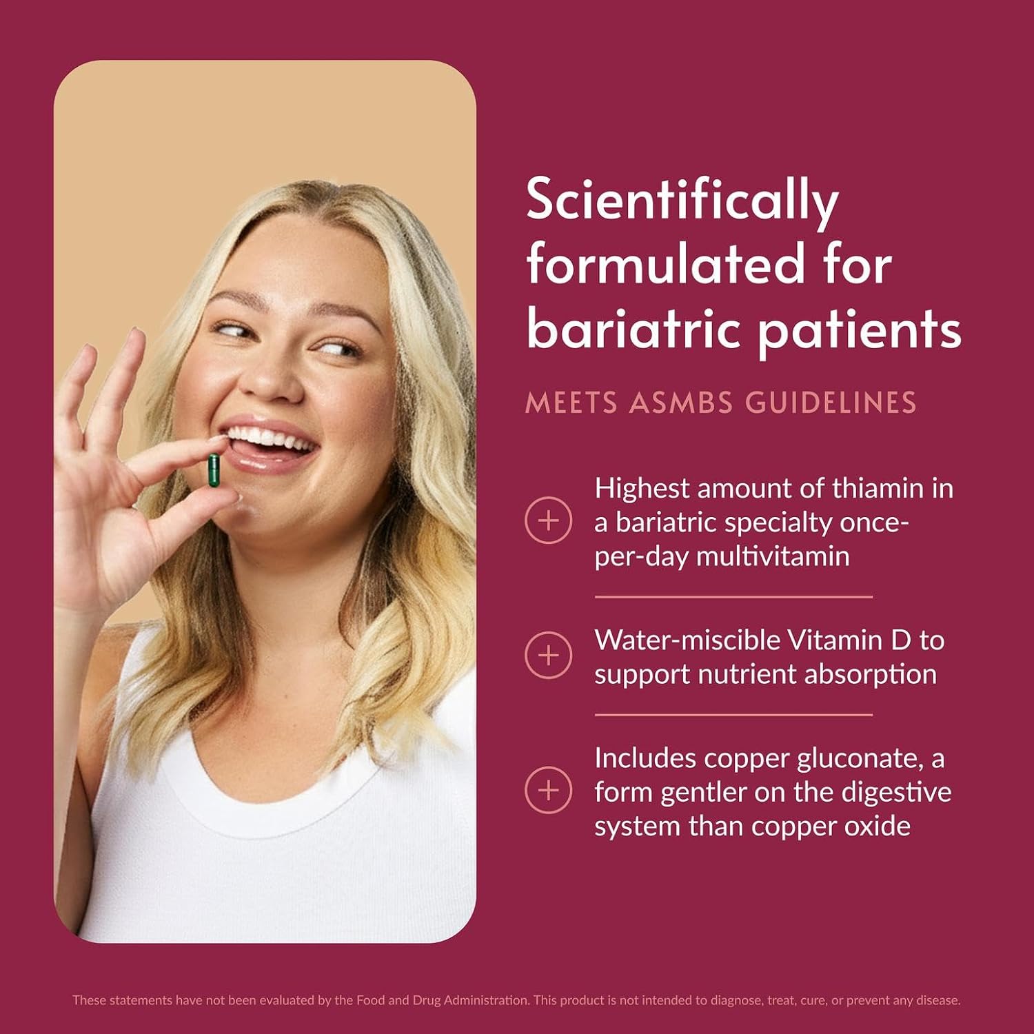 Bariatric Advantage Ultra Solo con Hierro - Multivitamínico diario para pacientes bariátricos - 90 cápsulas