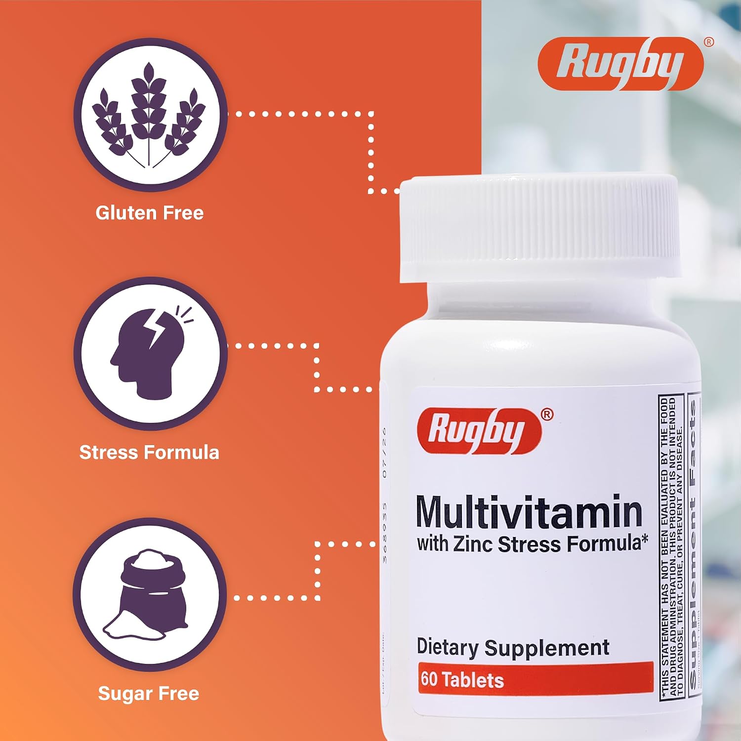Rugby Multivitamínico con Zinc Fórmula Anti-estrés - 60 Comprimidos