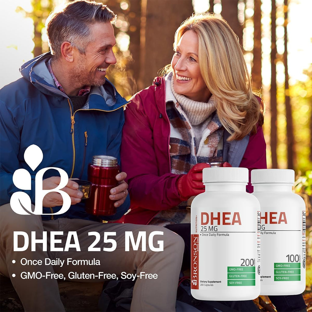Bronson DHEA 25mg Fórmula Diaria, 200 Cápsulas Vegetarianas
