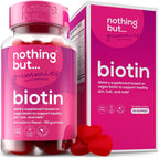 Biotin Gummies 5100 mcg - Gominolas de Biotina para Cabello, Piel y Uñas con Vitaminas A, C, E y D - 60 Gominolas