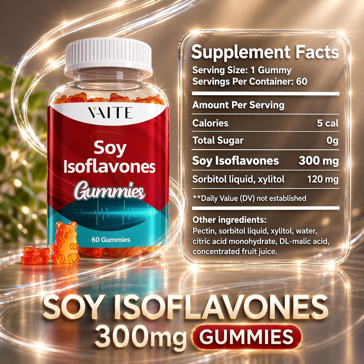 Isoflavonas de Soja en Gummies Veganas – 60 Gummies