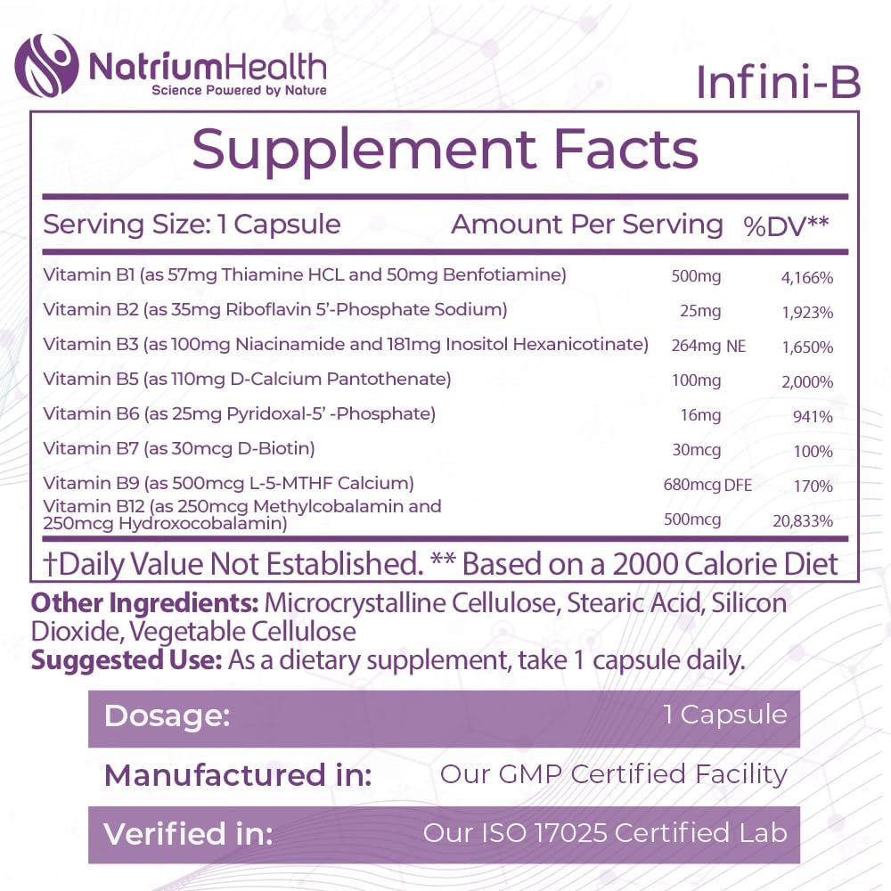 Nootropics Depot Infini-B Advanced B-Complex, 60 Cápsulas