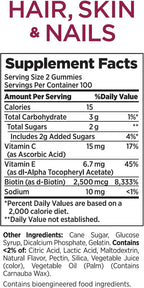 Nature's Bounty Biotin Vitaminas para Cabello, Piel y Uñas Gomitas, 80 unidades