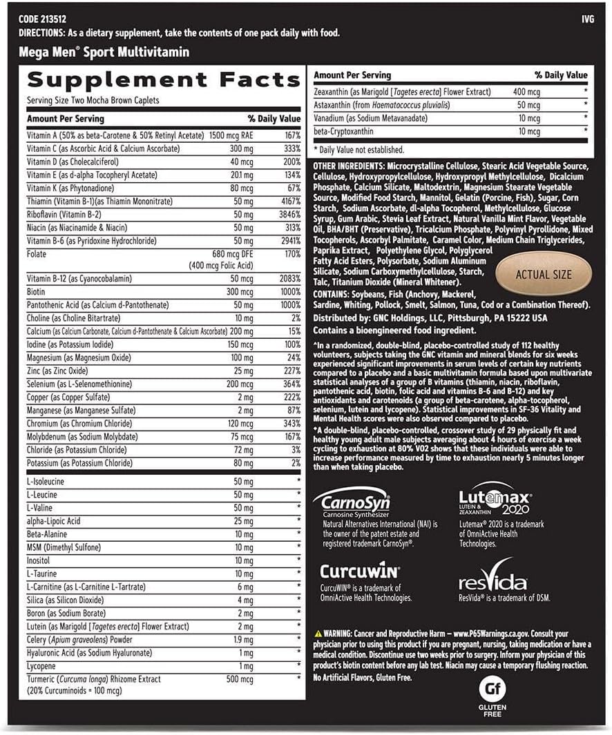 GNC AMP Men’s Extreme Training Vitapak Program, 5 Productos en 1, Multivitamínico para Hombres, 30 Días