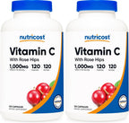 Nutricost Vitamina C con Escaramujo 1025 mg, 480 Cápsulas (2 x 240 Cápsulas)