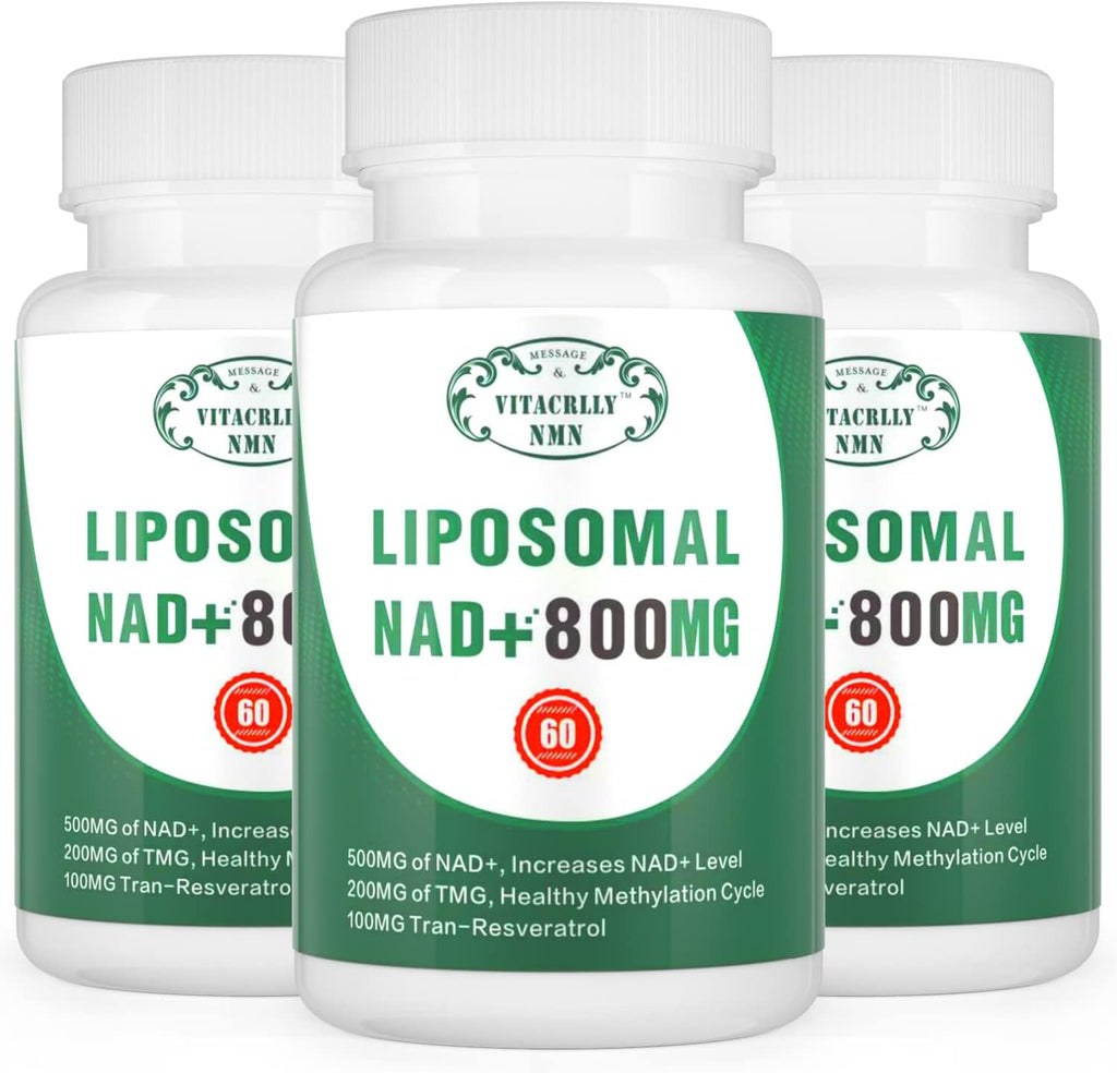 NAD+ Liposomal 800mg + Resveratrol + TMG - 180 Cápsulas (Pack de 3)