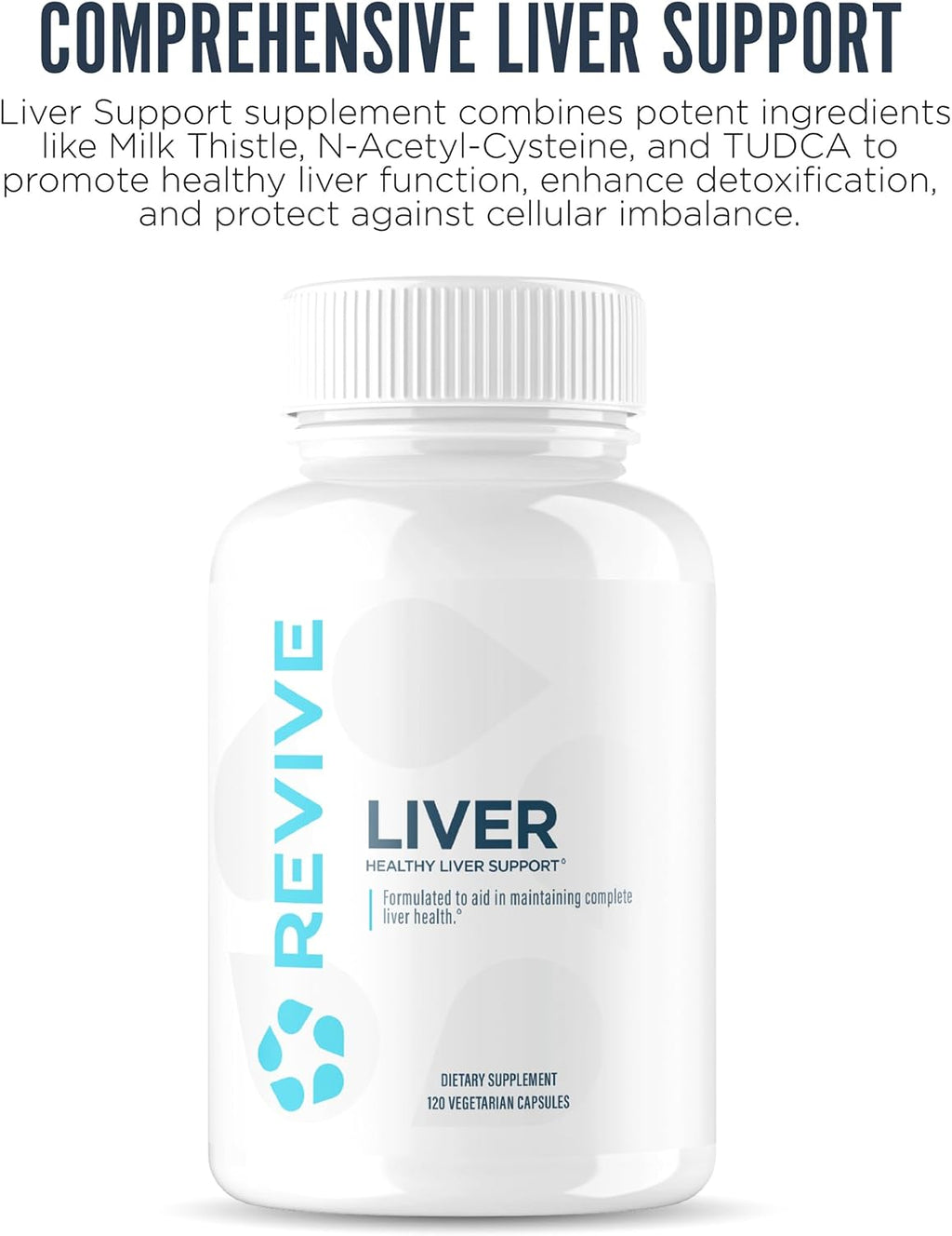 Revive MD Limpieza Hepática Natural - Complemento para el Hígado con Cardo Mariano, NAC y TUDCA - 120 Cápsulas