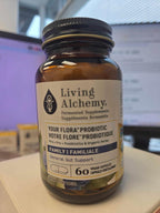Your Flora Probiotic Family – Probióticos No-GMO con Soja Fermentada, Plátano y Arándano – 60 Cápsulas – Living Alchemy