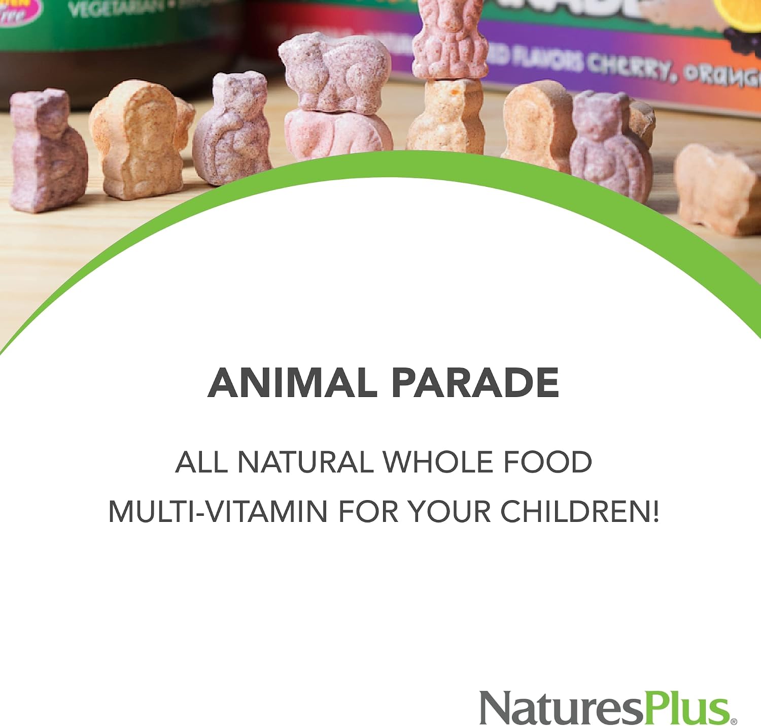 NaturesPlus Animal Parade Children's Multivitamin - 90 Watermelon Chewable Tablets