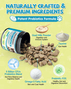 Probióticos para Perros con Prebióticos, Leche de Cabra, Omega 3 y Vitaminas - 120 Masticables